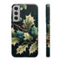 Dark Green Festive Holly in Watercolor - Impact Resistant Phone Case Samsung Galaxy S22 Plus Matte